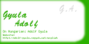 gyula adolf business card